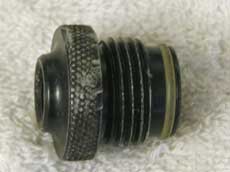 male asa to female 1/8th npt, round knurled top used with wrench marks