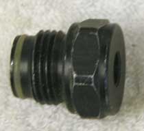 male asa to female 1/8th npt, hex top used with wrench marks, good shape