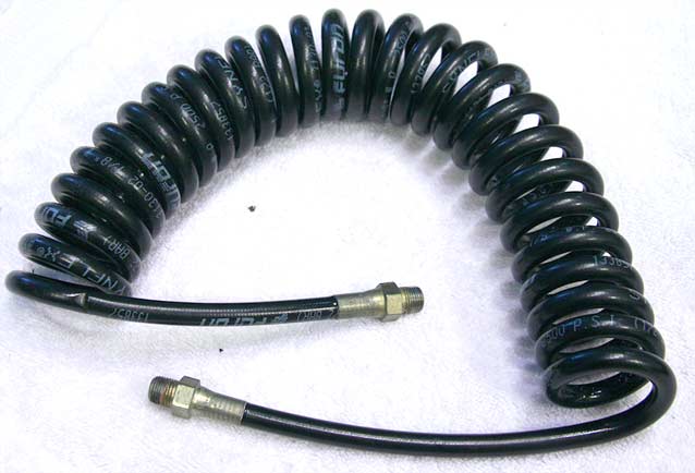 Thick coiled remote line with no fittings.