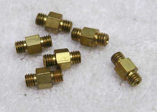Male to male 10x32 brass adapter.