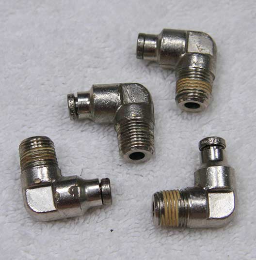Used non rotating 90 degree microline fitting, standard style and plated brass