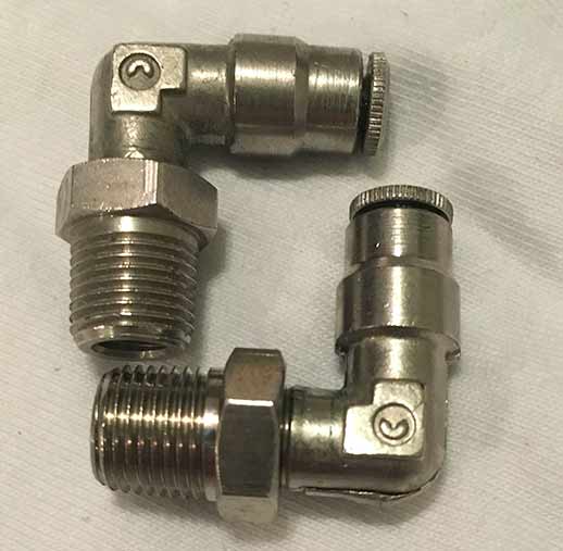 Camozzi 1/8th in lp line Swivel elbow to Male 1/8 NPT Fitting - New