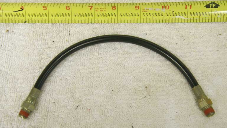 11 inch 2500 psi rated blak hose, nos shape, 1/8th inch npt