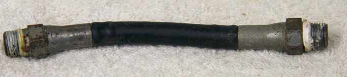 Old 4.875” black plastic hose, 2500psi rated would not recommend over 800 psi, used shape