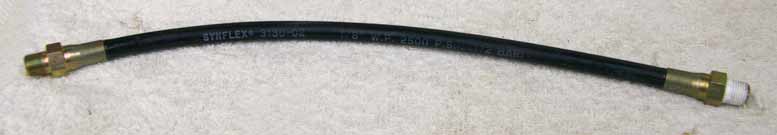 Old 11.75” black plastic hose, 2500psi rated would not recommend over 800 psi, good shape