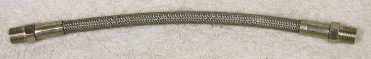 7.75 to 7.85 inch steel braided hose in used shape.