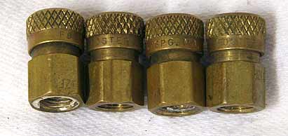 brass fosters female quick disconnect fitting.  1/8th inch npt, one included