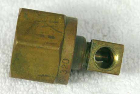 thermo nut with interior nipple, good shape light wrench marks on a couple sides