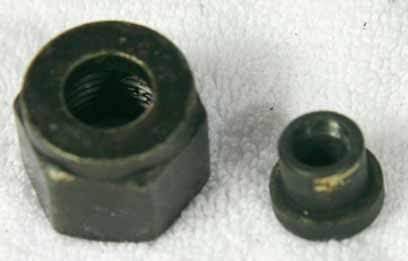 painted plated brass or steel thermo nut with nipple