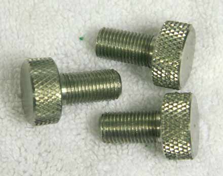 stainless rock knob, new, 1.09-1.35 in length, looks new, some knurling has blemishes or wrench marks