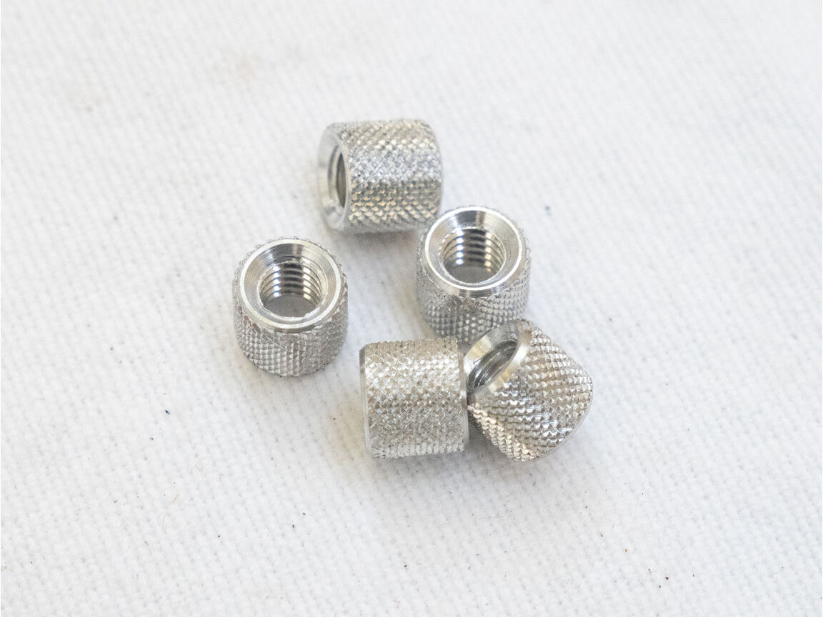 Knurled pneumatic barb top hats for lp line on Autococker.  New, 1x