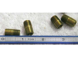 Brass threaded male 1/8th npt nipple, new