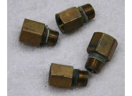 Staight short male to female brass 1/8th npt fitting.  These can fit a filter. Used shape