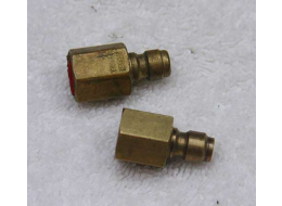 Female 1/8th npt to male quick disconnect fitting, brass, used good shape