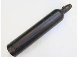 7oz co2 tank, marked DOT E, dated 12-90. Used shape.
