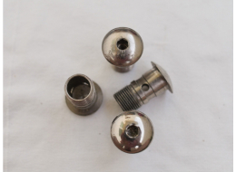 2k Autococker Front Block screw, used shape, plated steel.