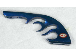 cp gloss blue flame drop, used shape, with ano blem on side