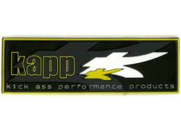 Kapp plastic patch, badge, new, made to be sewn on clothing, 3.5x1 inch