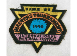 1990 Line Si Master tournament international paintball festival patch, used shape.