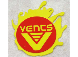 Vents coaster red with yellow, great shape.