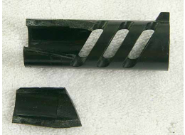 busted up plastic muzzle break (can be cut down?) .815 id