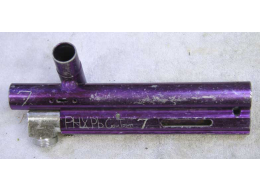 Spyder body in purple, bad shape, exrental with lots of engraving sold as is