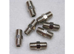 Male to male 1/8th npt fitting , stainless or plated, new