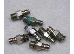 Bad shape plated male quick disconnect to 1/8th npt fittings.