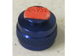 blue anodized thread cover w/bleed, new