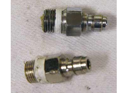 good shape plated brass or stainless male quick disconnect fitting.  1/8th inch npt