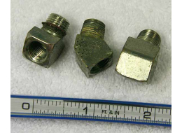 used shape plated brass 45 degree 1/8th inch npt fitting