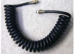 black coiled remote, thick plastic line, around 21 inch