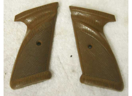 Brown crossman grips, right and left pair, good shape, used, no cracks, top sanded to fit later style body