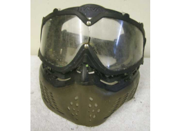 Raven mask in bad shape, lens cracked in half, not safe for use