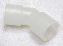 .975 by .85 inch elbow, opaque plastic, new