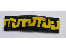 Yellow and Blue JT arm band, used