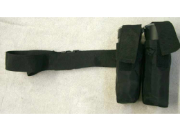 Black 2 pod pack, attached to belt (sewn), used decent shape, 100rd pods not included