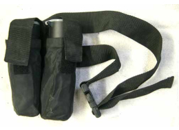 Black 2 pod pack, used good shape, holds 100rd tubes, no tubes included, belt is sewn on