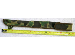 Camo squeegie belt holder, used, has hole in bottom with velcro to attach to leg strap
