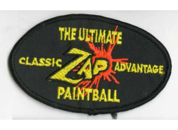 Zap Paintball patch, new 4.5”x2.75”
