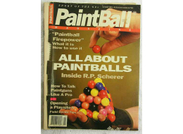 Paintball Magazine October '92 in bad shape, front cover is ripped off, back cover is still attached.