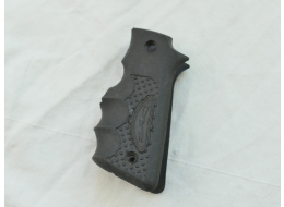 Black Dye Sticky 45 grips, softer plastic, front is cut for double trigger, used