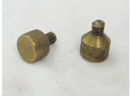Lapco valve securing thumbscrew set of two, small (6x32 Thread), brass with wear 2x screws