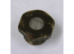used and bad shape, brown ano aluminum drilled out nelson valve retaining screw id=.305