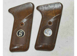 Dark stain Sheridan PGP “S” right side grip, brown, excellent shape, no cracks