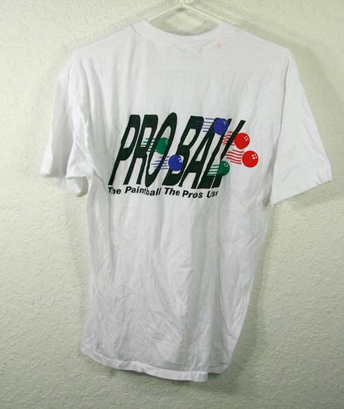 Proball shirt, size XL, looks new, and bright white, one small stain.