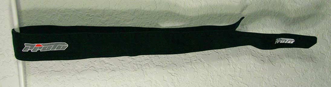 Proto headband with embroidered logo.