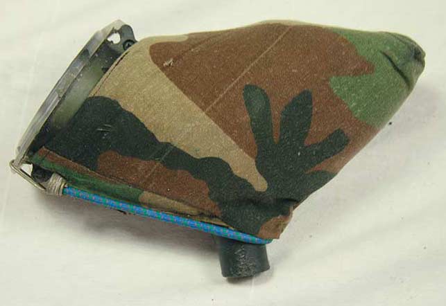 VL-200 with woodland camo cover stitched on and elastic bungie lid cover.