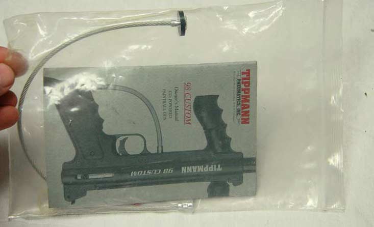 Tippmann 98 manual baggy with squeegie and barrel plug.