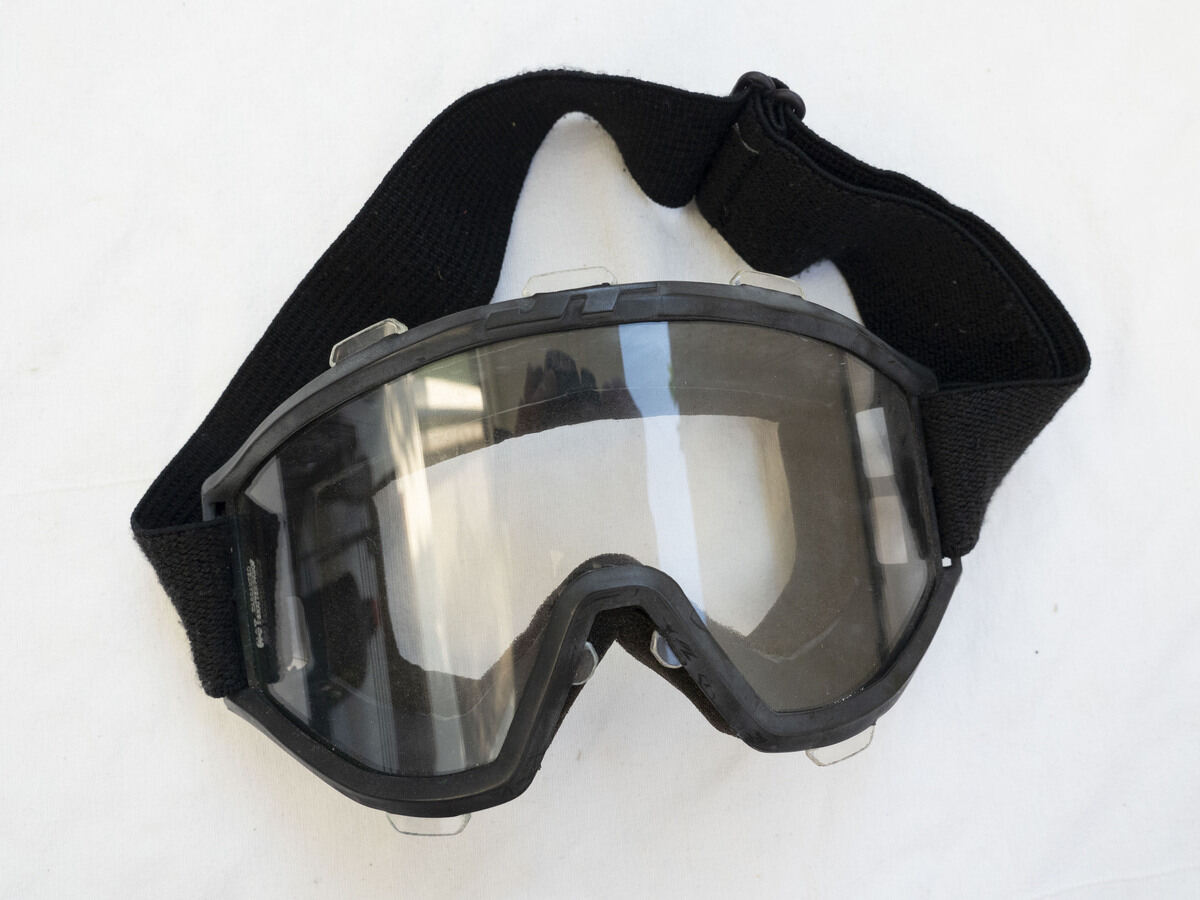JT Black Goggles with clear lens, elastic is bad, NOT SAFE
